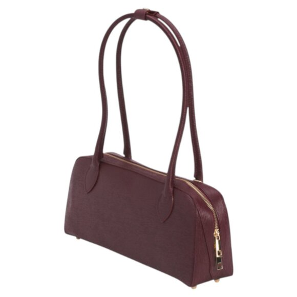 ISADORA Made In Italy Leather East West Satchel With Dog Charm